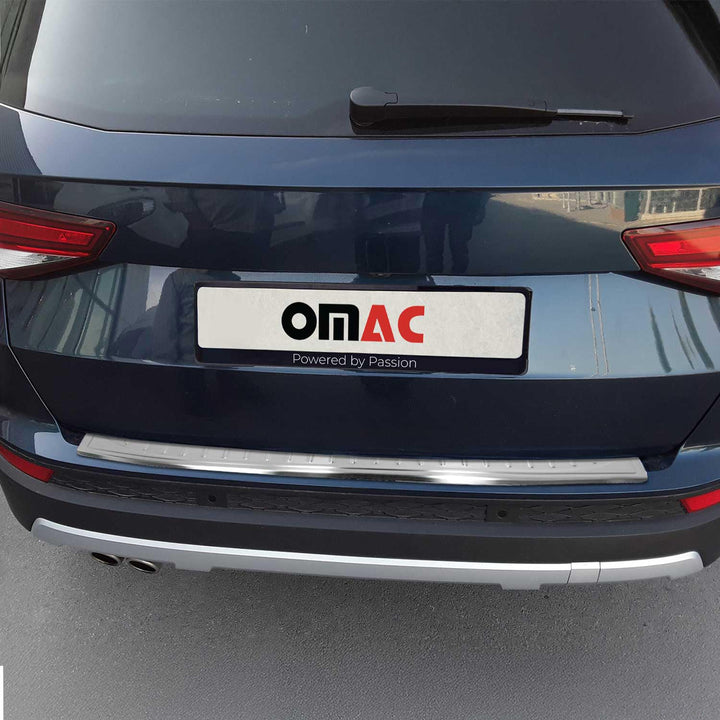OMAC Ladekantenschutz Stossstangenschutz kompatibel mit Cupra Ateca 2018-2021 Edelstahl Gebürstet At