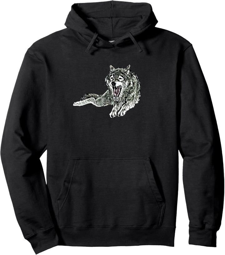Wolf Motiv Mond Wölfe Pullover Hoodie
