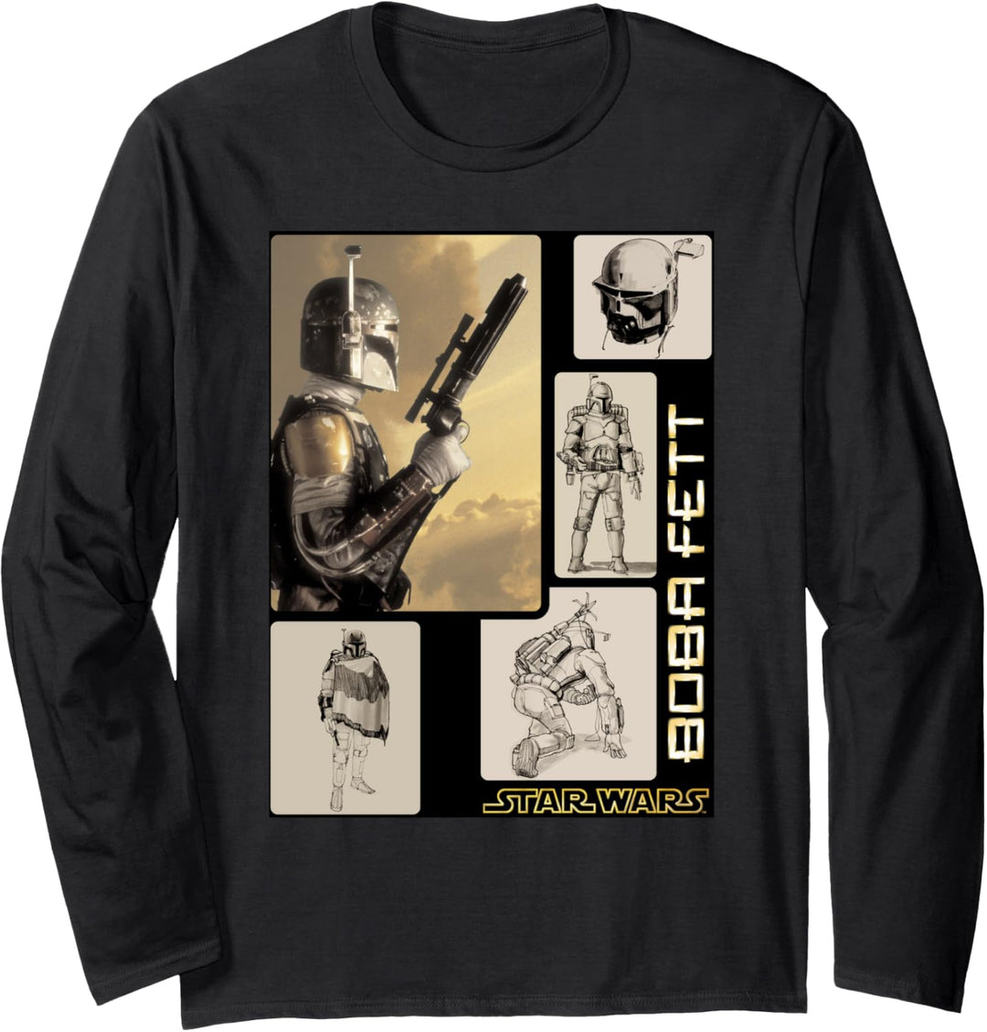 Star Wars Boba Fett Concept Sketches Langarmshirt