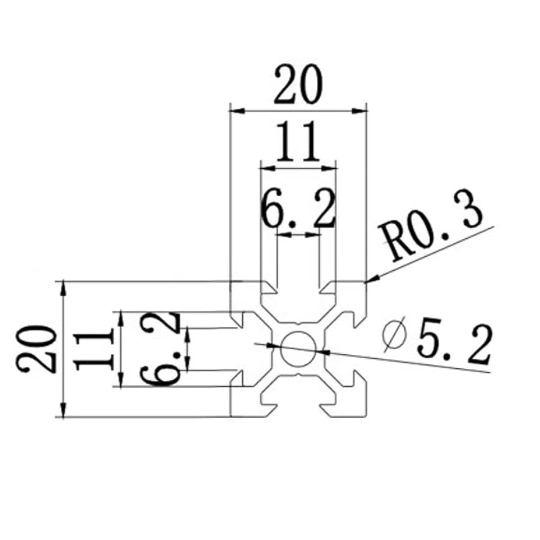 GooEquip 4 Stück 500mm Aluminiumprofil Extrusions 2020 V-Slot Schwarz Europäischer Standard Eloxiert