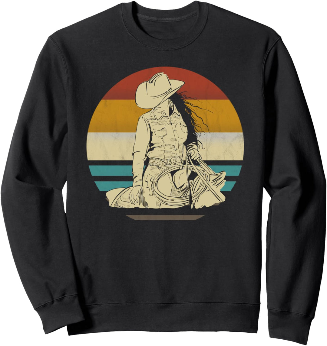 Westernreiten Westernreiterin Reiten Cowgirl Retro Vintage Sweatshirt