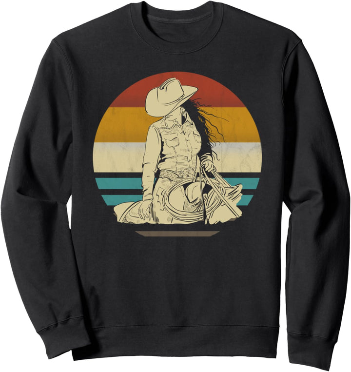 Westernreiten Westernreiterin Reiten Cowgirl Retro Vintage Sweatshirt