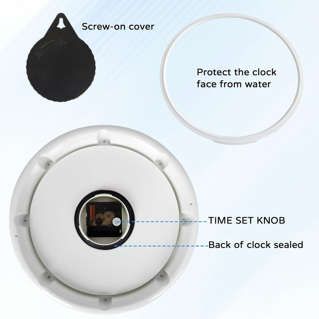 OCEST Versiegelte wasserdichte Wanduhr für innen und draussen, 30.5 cm, gross, wasserdicht, geräusch