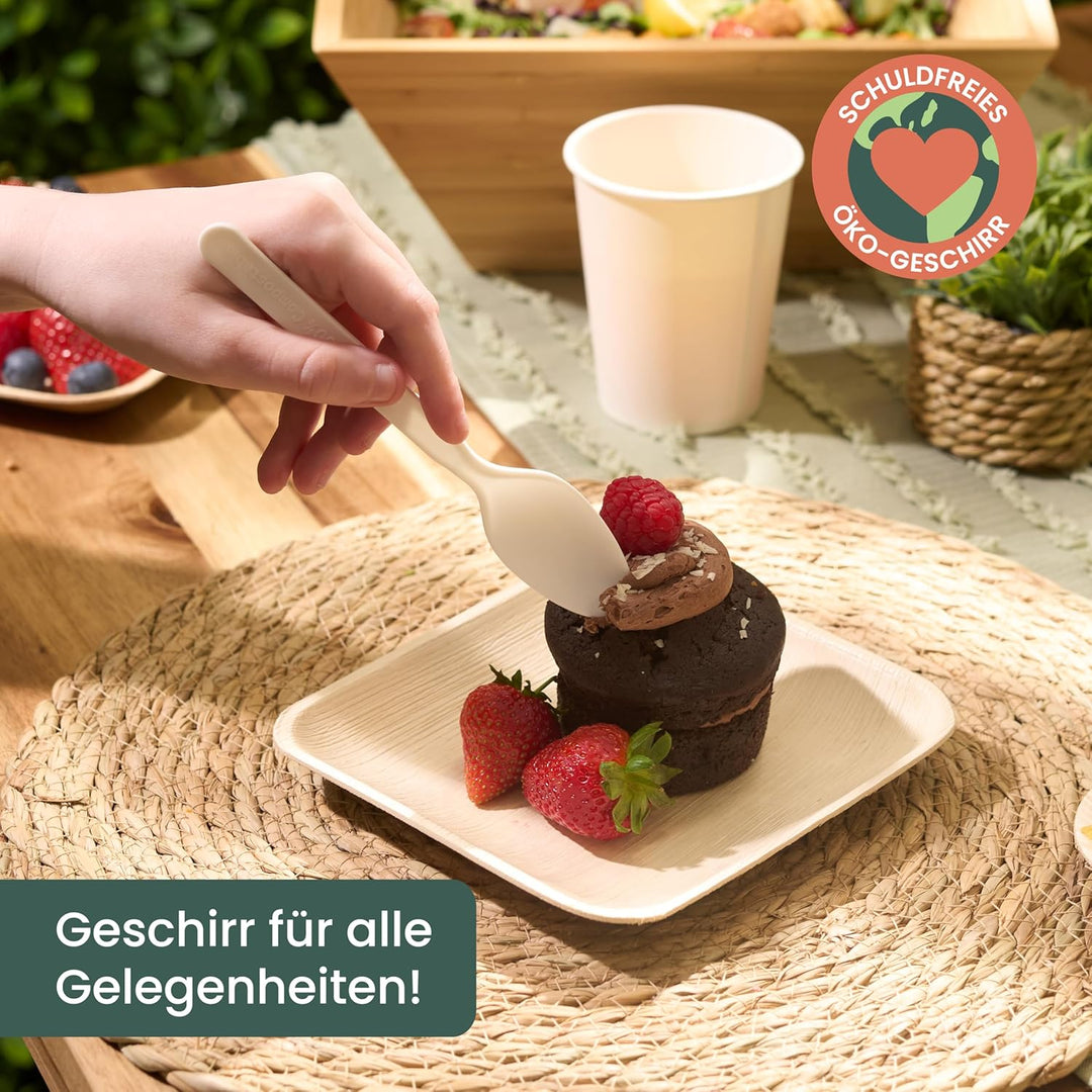 HAAGO - 200 Löffel Besteck Set - Wiederverwendbares, spülmaschinenfestes Hochleistungsbesteck für Pa