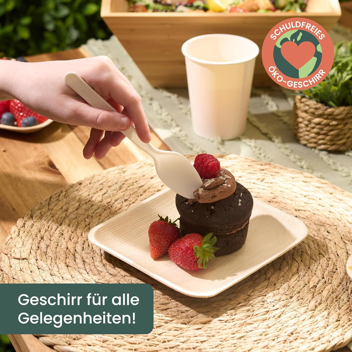 HAAGO - 200 Löffel Besteck Set - Wiederverwendbares, spülmaschinenfestes Hochleistungsbesteck für Pa