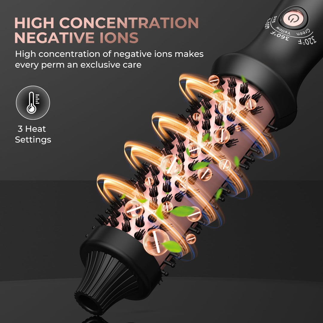 UKLISS Thermobürste Thermal Brush 32mm - Rundbürste 160-204℃, Pro Leichte Lockenbürste Erzeugt Wurze