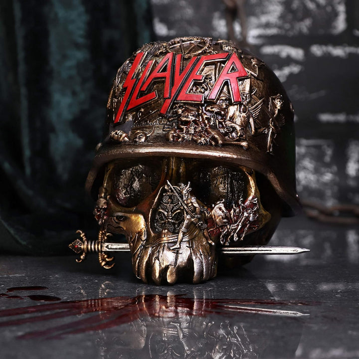 Nemesis Now Schmuckkästchen mit Totenkopf-Logo, 17,5 cm, goldfarben