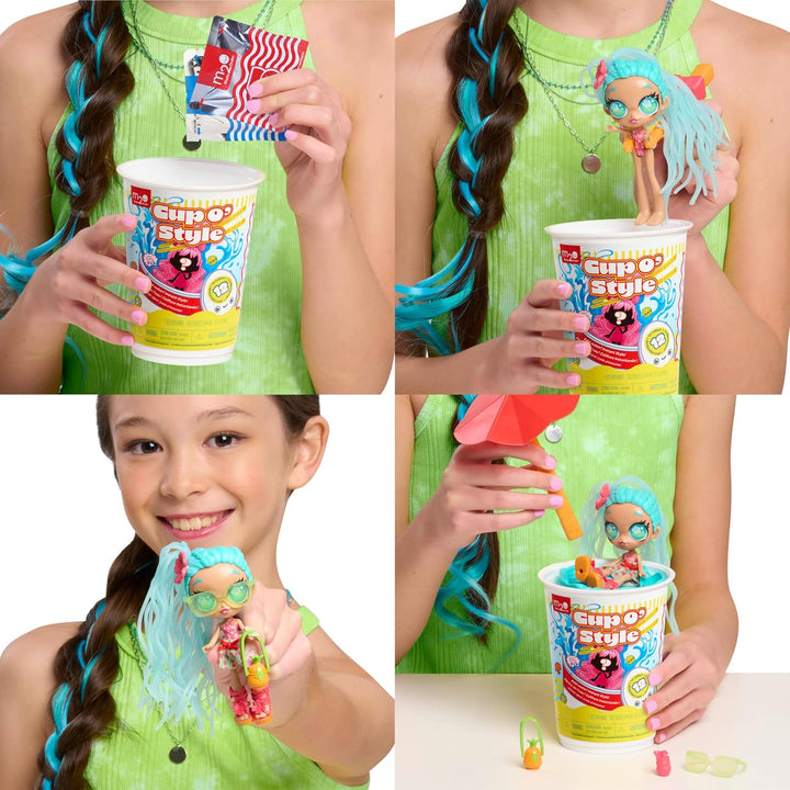 Just Play Made 2 Order Cup O’ Style, 10,2 cm kleine Sammelpuppe und Zubehör, 10-teilig, Kinderspielz