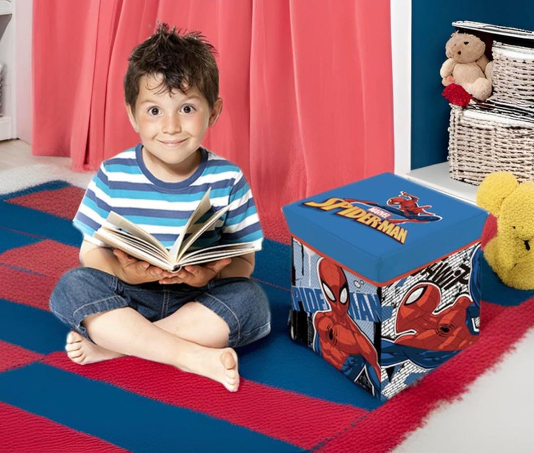 Superdiver - Aufbewahrungsbox und Hocker Spiderman - Offizielle Lizenz Marvel - 30x30x30 cm - Faltba