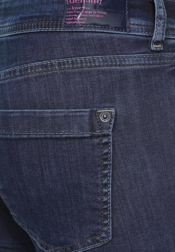 Street One Damen Jeanshose 25W / 30L Blue Black Random Wash, 25W / 30L Blue Black Random Wash