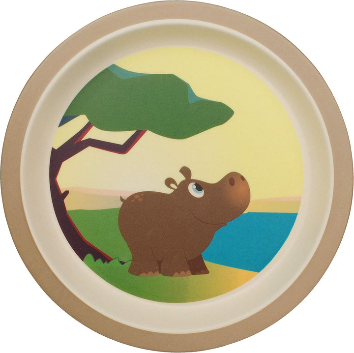 alles-meine.de GmbH 3 TLG. Set - Kunststoff - Geschirrset - Nilpferd/Flusspferd - Zoo Tiere - BPA fr