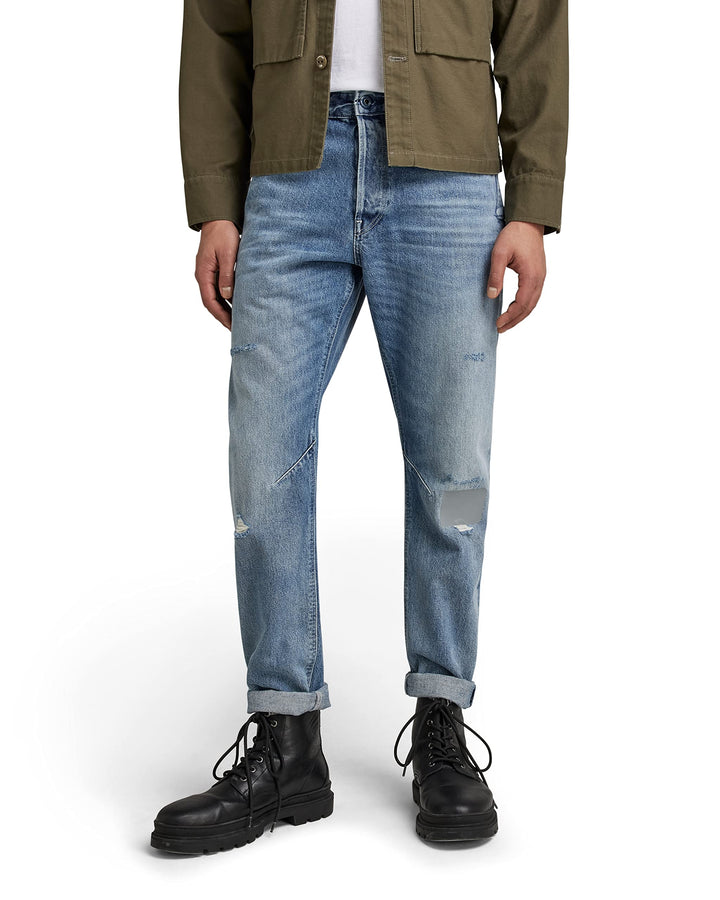 G-STAR RAW Herren A-STAQ Tapered Jeans, 27W / 32L Blau (Sun Faded Air Force Blue Destroyed)