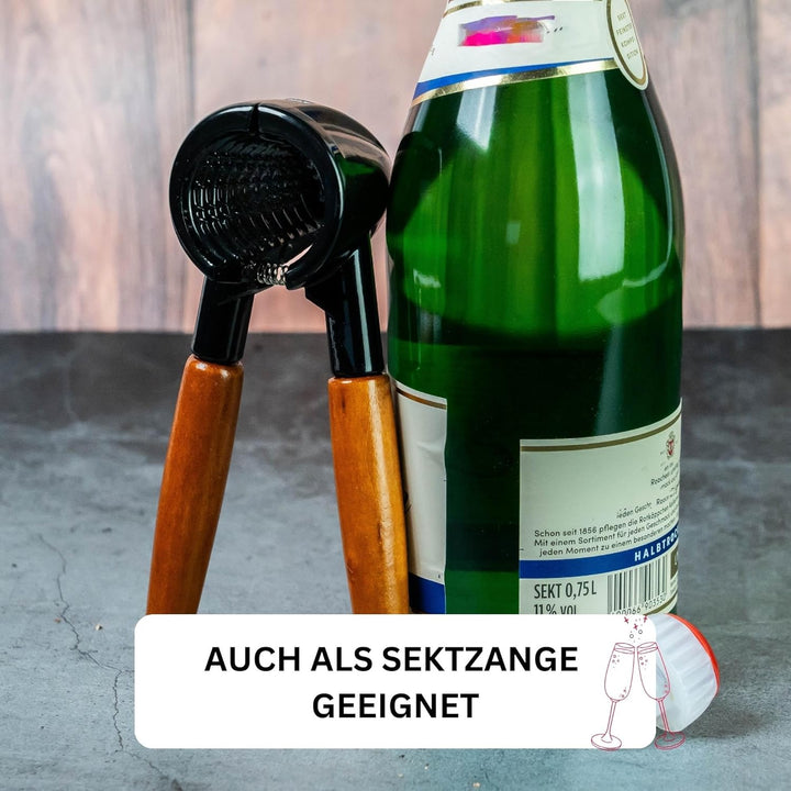 Westmark Nussknacker/Sektzange, Länge: 16,8 cm, Aluminium, Sieger Nussprofi Deluxe, Schwarz/Braun, 3
