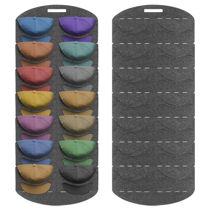 ENLACE Baseball Kappen Halterung, Doppelte Reihe Faltbar Cap Halterung Wand mit 14 Taschen, Baseball