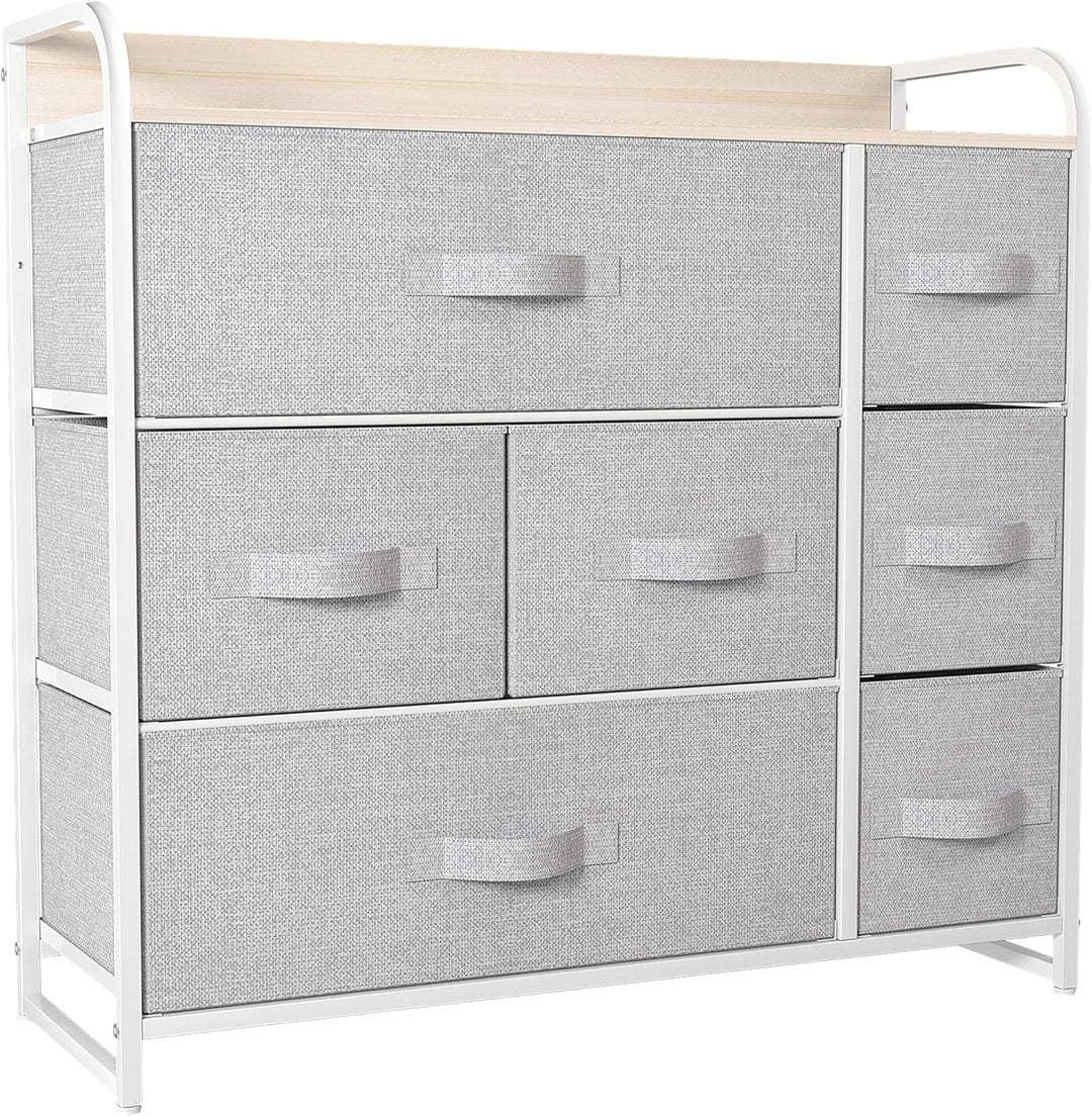 YITAHOME kommode mit Schubladen, Schrank mit 7 Schubladen aus Stoff, Aufbewahrungskommode Modernen S