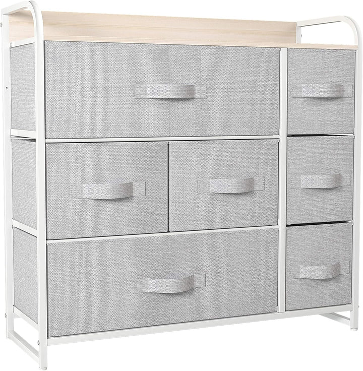 YITAHOME kommode mit Schubladen, Schrank mit 7 Schubladen aus Stoff, Aufbewahrungskommode Modernen S