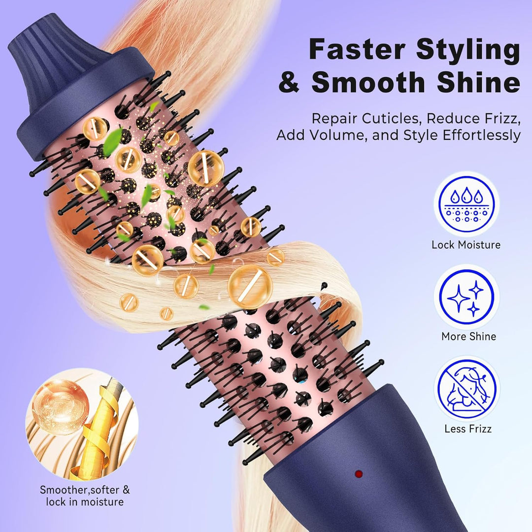 Thermal Brush 38mm, Thermobürste Wärmebürste 3 in 1, UKLISS Lockenbürste LCD-Anzeige 120-210℃, Rundb