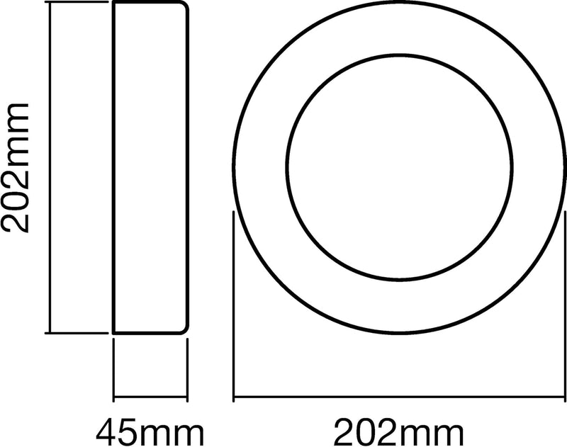 Ledvance LED Wand- und Deckenleuchte, Leuchte für Aussenanwendungen, Warmweiss, 202,0 mm x 45,0 mm,