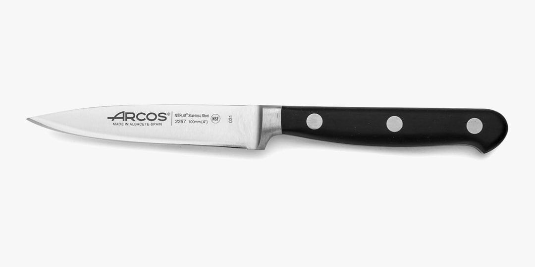 Arcos Schälmesser aus Edelstahl 100 mm - Ergonomischer Griff aus Polyoxymethylen, Ideal für Schälen