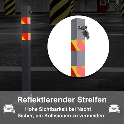 UISEBRT 2x Parkplatzsperre Parkpfosten Klappbar mit 3 Schlüssel - Robust und Stabil Absperrpfosten S