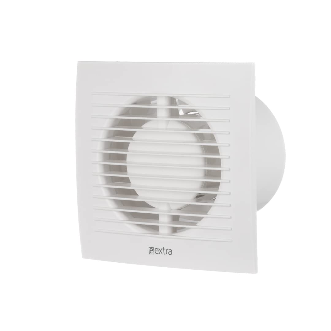EUROPLAST Ø 100mm Bad-Lüfter mit Feuchtesensor und Timer Leise Ventilator - Kunststoff - Weiss 100mm