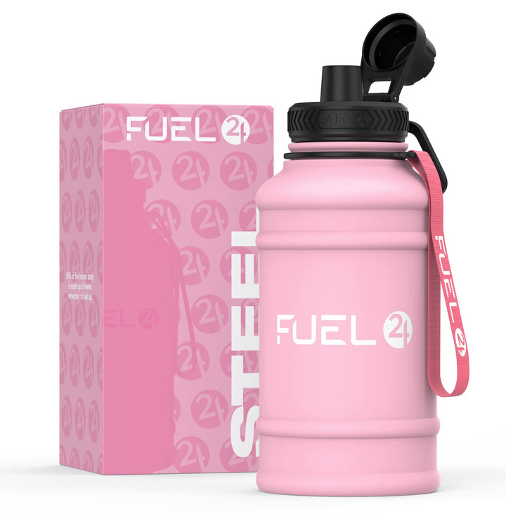 Fuel24 Extra Stark Trinkflasche Metall 1.3L & 2.2L - Auslaufsicher & BPA-Frei Wasserflasche Edelstah
