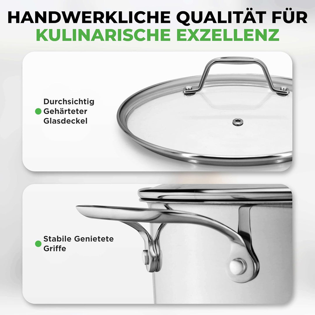 NutriChef NCSP20 Edelstahl-Suppentopf – 18/8 lebensmittelechter Edelstahl, strapazierfähig, Induktio