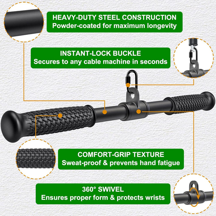 Kipika Tricep Pull Down Attachment, Cable Machine Accessories for Home Gym, Cable Machine Attachment