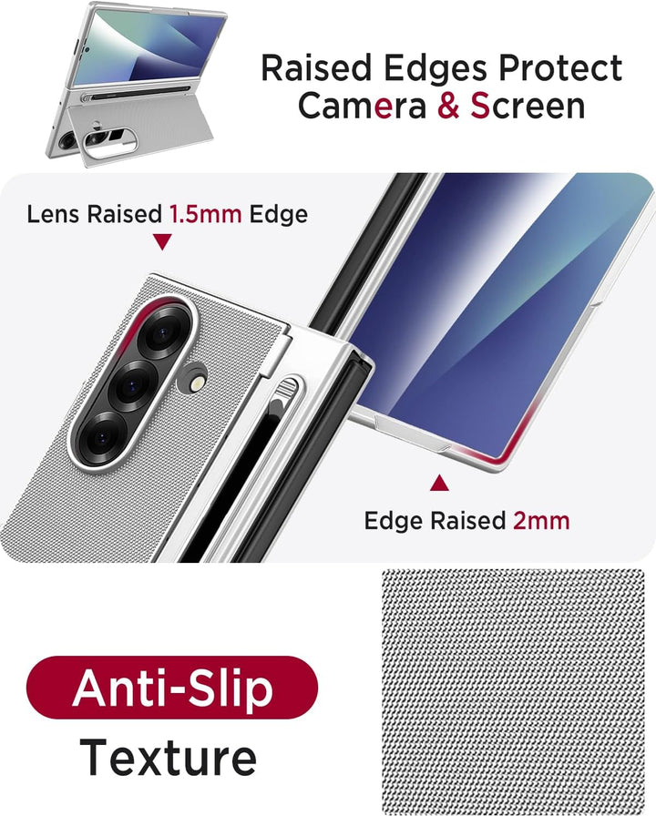 Miimall Kompatibel mit Samsung Galaxy Z Fold 7 Hülle mit S-Pen & Stifthalter, [HD Displayschutz] Ult
