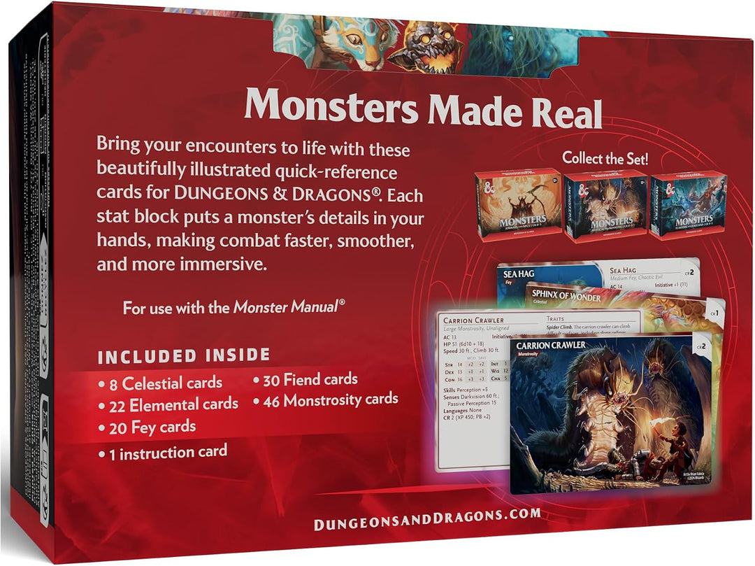 Dungeons &amp; Dragons Referenzkarten – Monster (Mystisch und Bedrohlich) | D&amp;D-Zubehör (Englische Versi