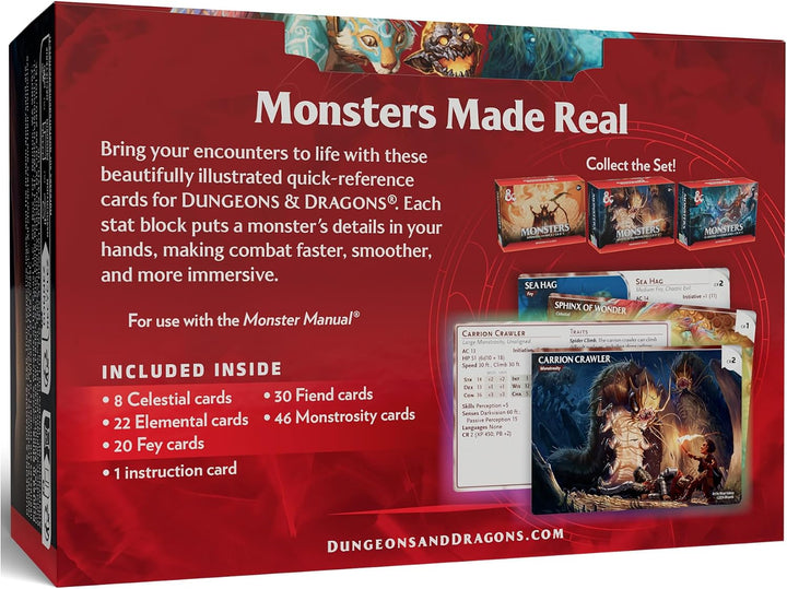 Dungeons &amp; Dragons Referenzkarten – Monster (Mystisch und Bedrohlich) | D&amp;D-Zubehör (Englische Versi