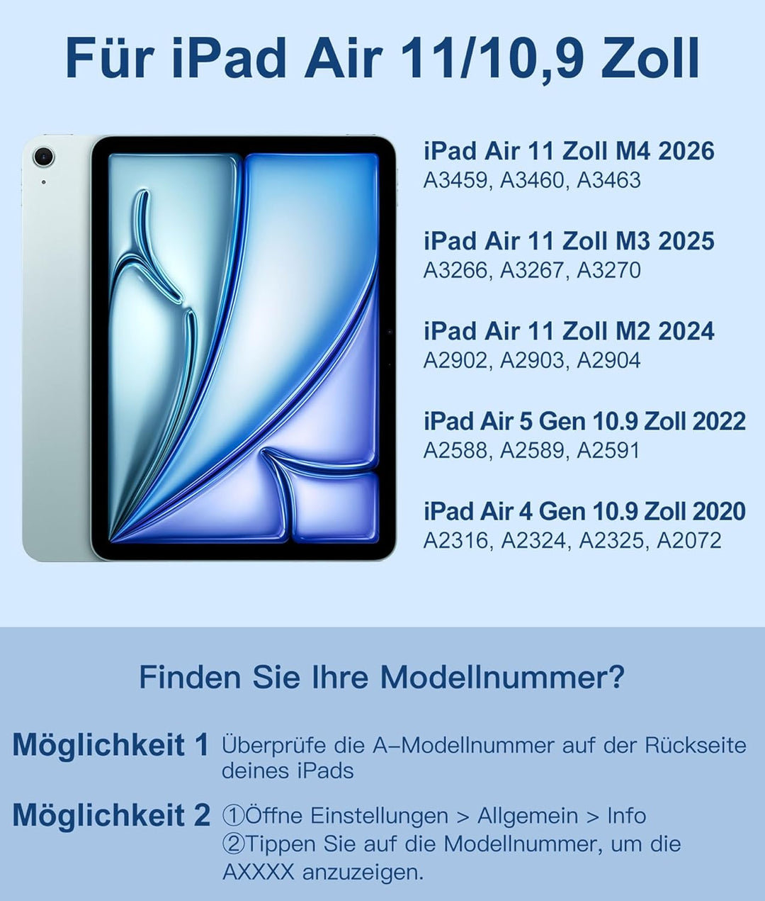 Vobafe Hülle mit Tastatur Touchpad für iPad Air 11 Zoll 2024 M2/ iPad Air 5 4 2022/2020 10,9 Zoll, 7