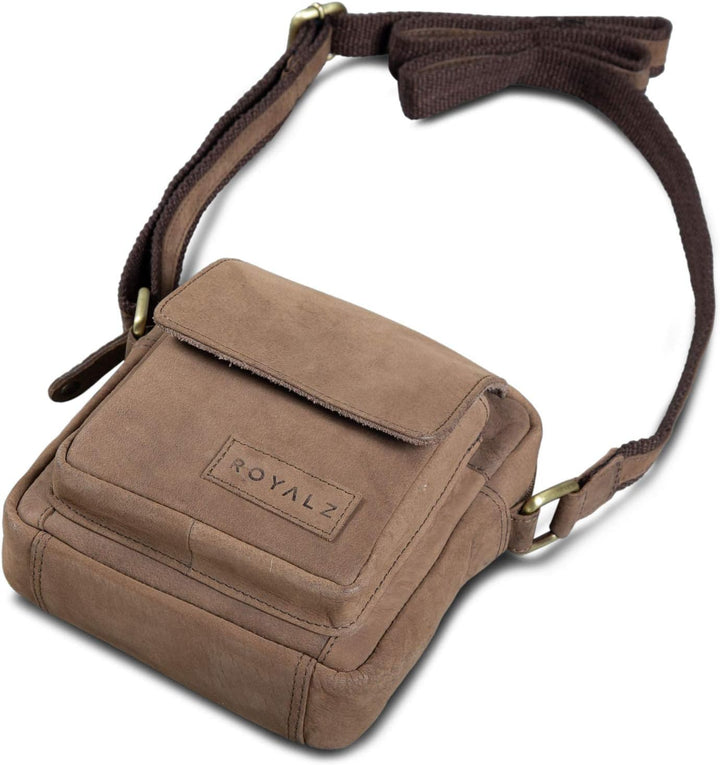 ROYALZ 'Austin' Umhängetasche Klein für Herren Leder Vintage Look