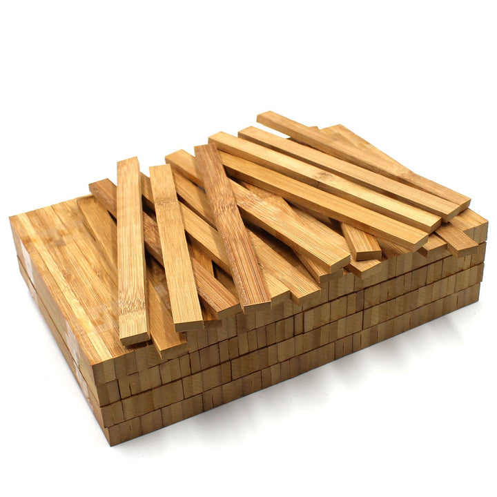 80x Holzleiste 22x8x160mm Eiche lose Bastelklötzchen zum Basteln Bastelstäbe (Bambus 17x7mm), Bambus