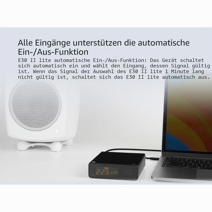 TOPPING E30II Lite HiFi DAC 1×AK4493S 32bit/768kHz XMOS XU208 USB/Opt/Coax Eingang RCA Ausgang Home