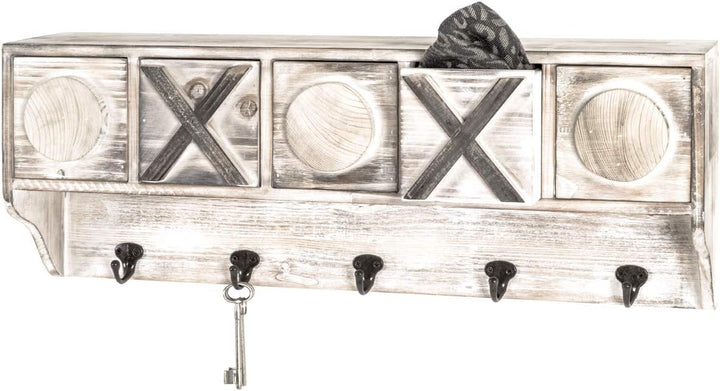 HAKU Möbel Wandgarderobe, Massivholz, vintage, B 65 x T 15 x H 25 cm