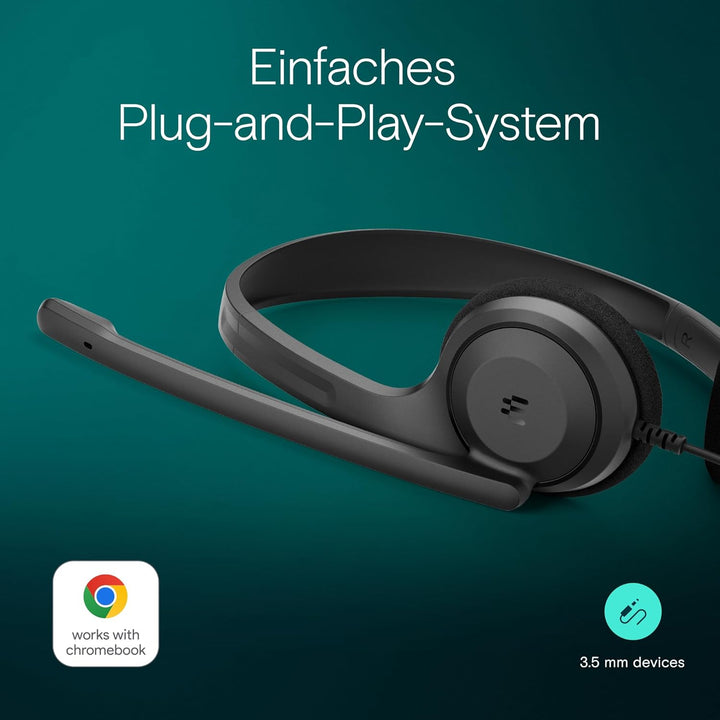 EPOS C1 Vielseitiges Business- Headset mit Mikrofon, Universellem 3,5-mm-Klinkenstecker, Breite Gerä