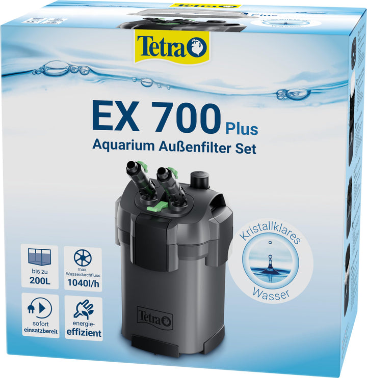 Tetra Aquarium Aussenfilter EX 700 Plus - leistungsstarker Filter für Aquarien bis 200 L, schafft kr