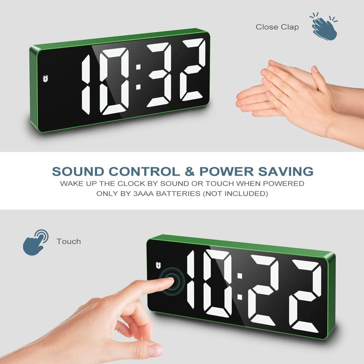 Wecker Digitale, LED-Uhr, elektronische Tischuhr mit Temperaturanzeige, Reisewecker, einstellbare He