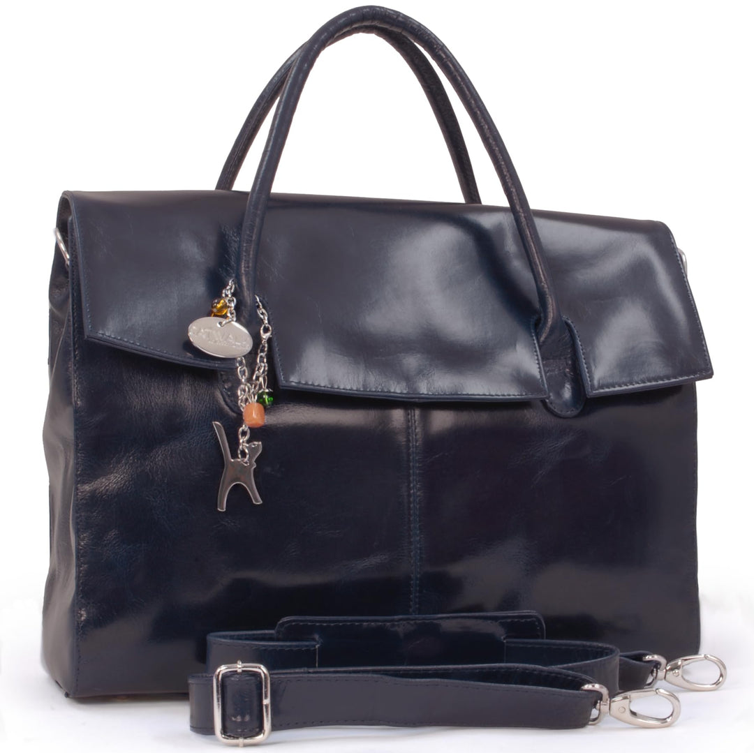 Catwalk Collection Handbags - Damen Leder Laptoptasche 17 Zoll - Arbeitstasche Extra Gross - Aktenta