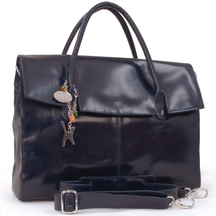 Catwalk Collection Handbags - Damen Leder Laptoptasche 17 Zoll - Arbeitstasche Extra Gross - Aktenta
