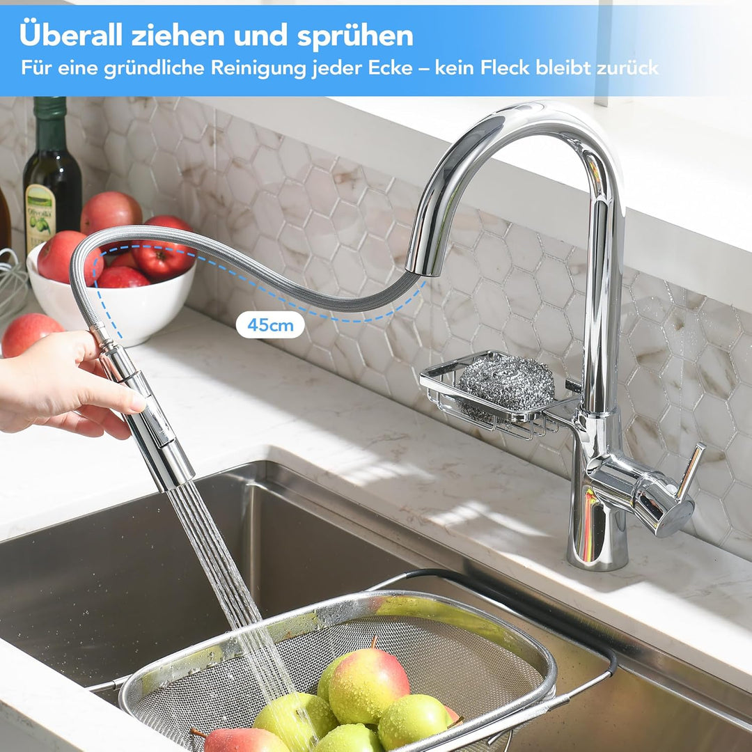 Wasserhahn Küche Küchenarmatur mit ausziehbarer Brause Spültischarmatur ausziehbarer Wasserhahn mit