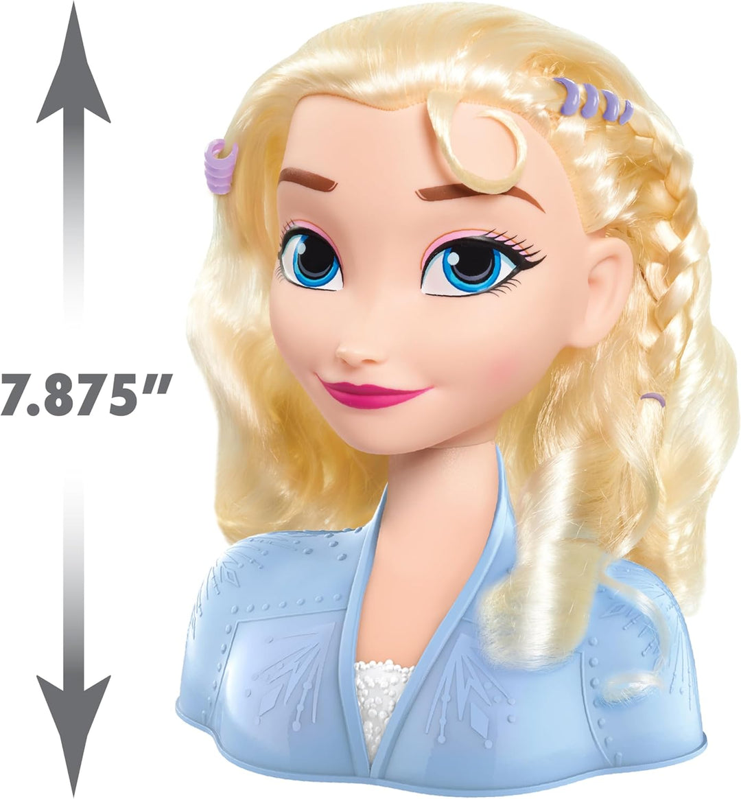 Just Play Disney Frozen 2 ELSA die Schneekönigin Frisierkopf Deluxe 20cm mit 14 Zubehörteilen für St