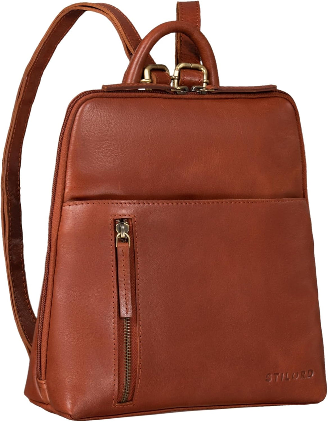STILORD 'Holly' Rucksack Frauen Klein Leder Rucksackhandtasche Damen Lederrucksack für iPad und DIN