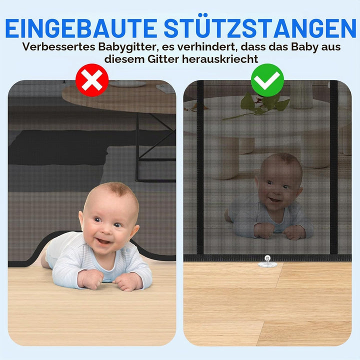 86x500cm Extra breites Türschutzgitter Ausziehbar, MYPIN Sicherheitstor Hundetor für Indoor-Wohnzimm