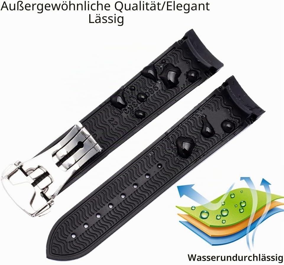 Uhrenarmband für Omega Silikon Gummi Uhrenarmbänder 20mm 22mm Sanft Wasserdicht Sport Ersatz Faltsch