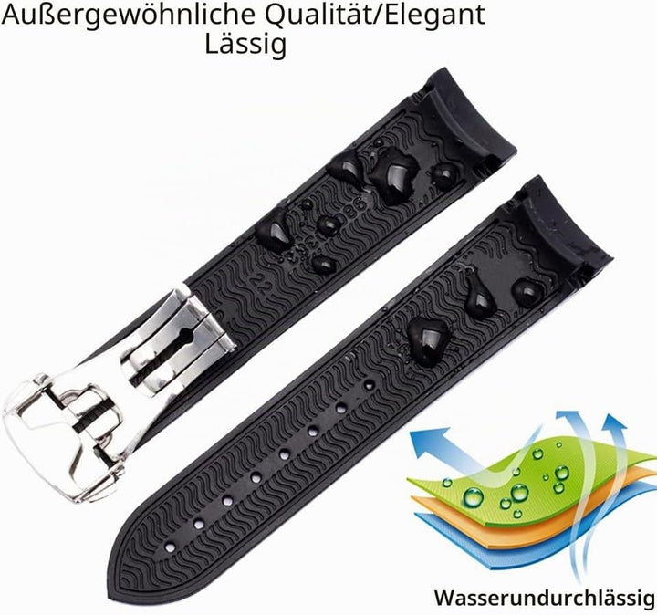 Uhrenarmband für Omega Silikon Gummi Uhrenarmbänder 20mm 22mm Sanft Wasserdicht Sport Ersatz Faltsch
