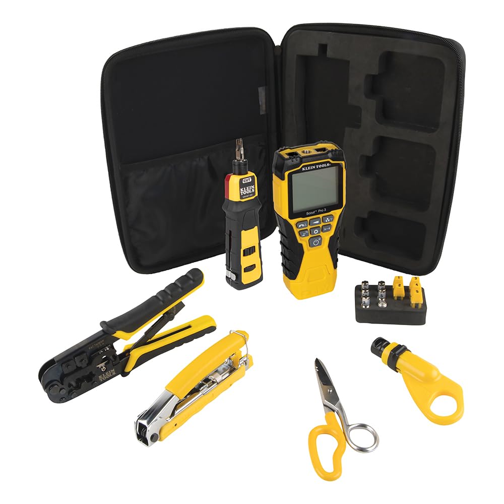 Klein ToolsVDV001‑819 | Apprentice Installations‑Kit 6‑teilig | ScoutPro3 Tester für RJ11/RJ45/Coax