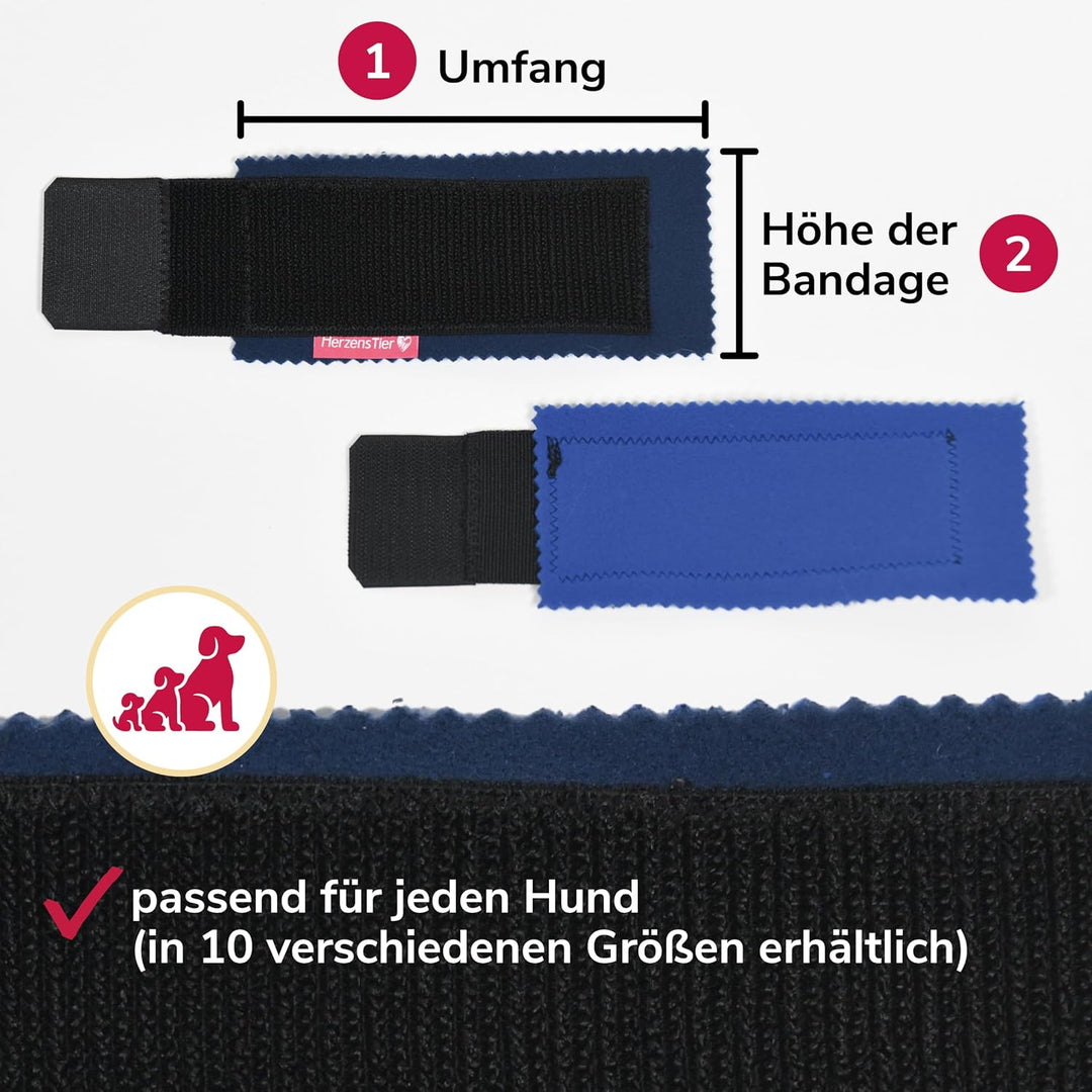 Krallenschutzbandage Gr. XL50 für Hunde, Schutz für Wolfs- und Daumenkralle, doppelseitiges Fleece,