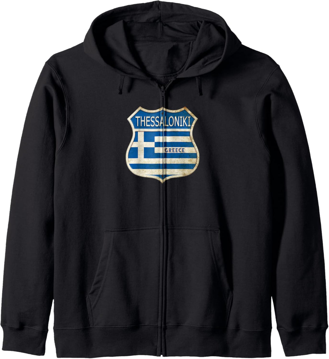 Thessaloniki Griechenland Wappen Flaggen Stadt Design Kapuzenjacke